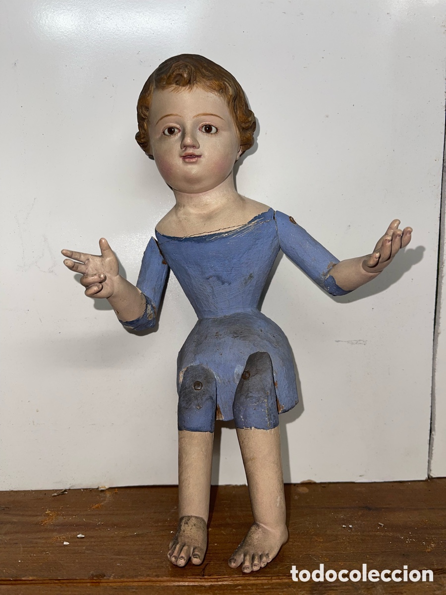 Antig&uuml;edades: Ni&ntilde;o Jes&uacute;s sentado capipota - Foto 1