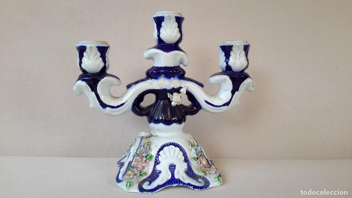 Antig&uuml;edades: Candelabro de porcelana - Foto 1