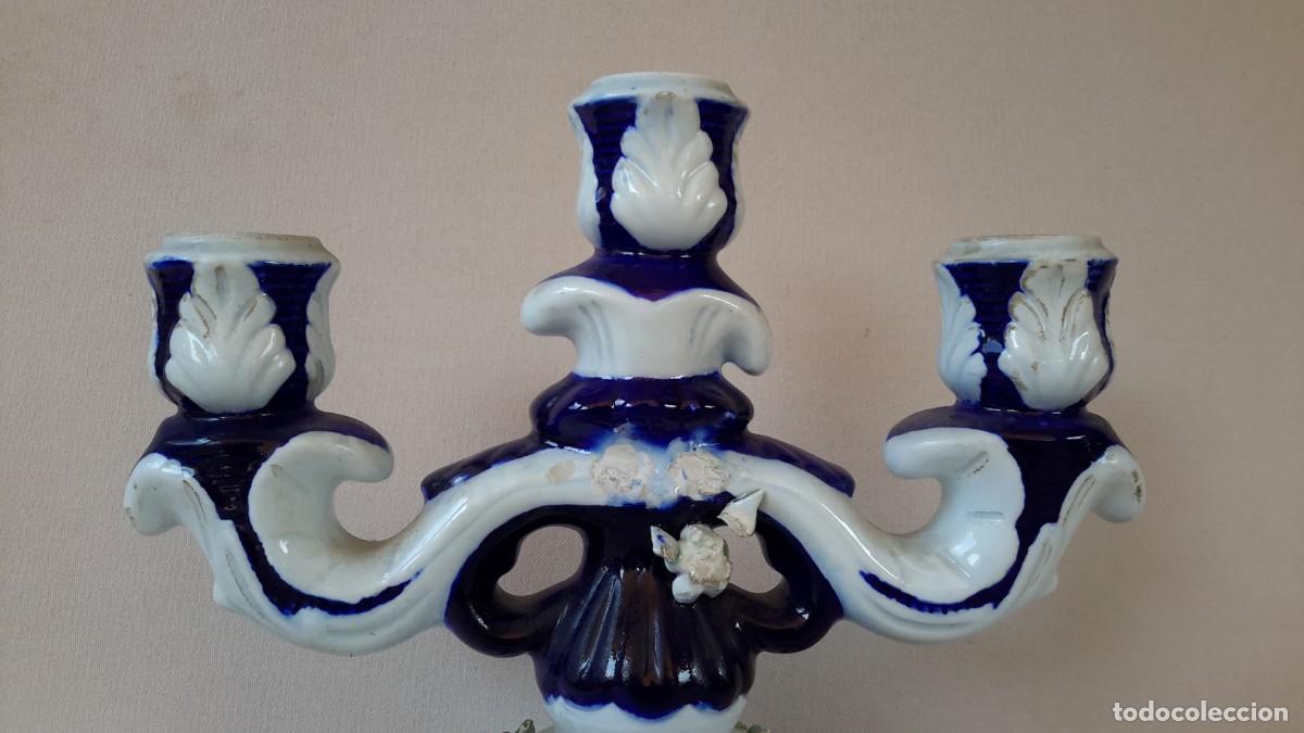 Antig&uuml;edades: Candelabro de porcelana - Foto 2