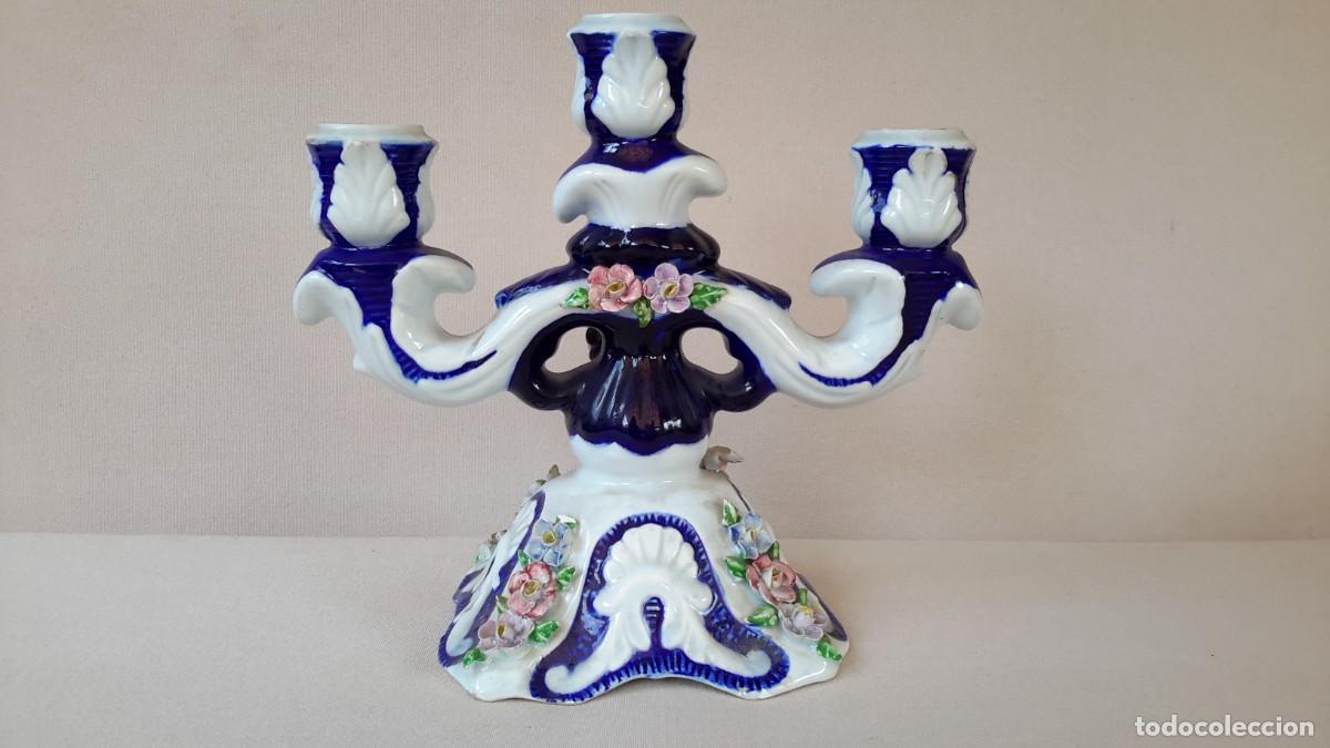 Antig&uuml;edades: Candelabro de porcelana - Foto 4