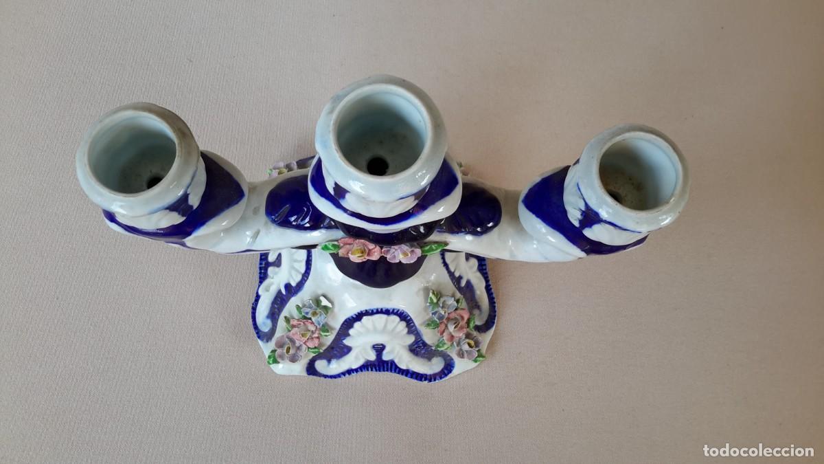 Antig&uuml;edades: Candelabro de porcelana - Foto 7