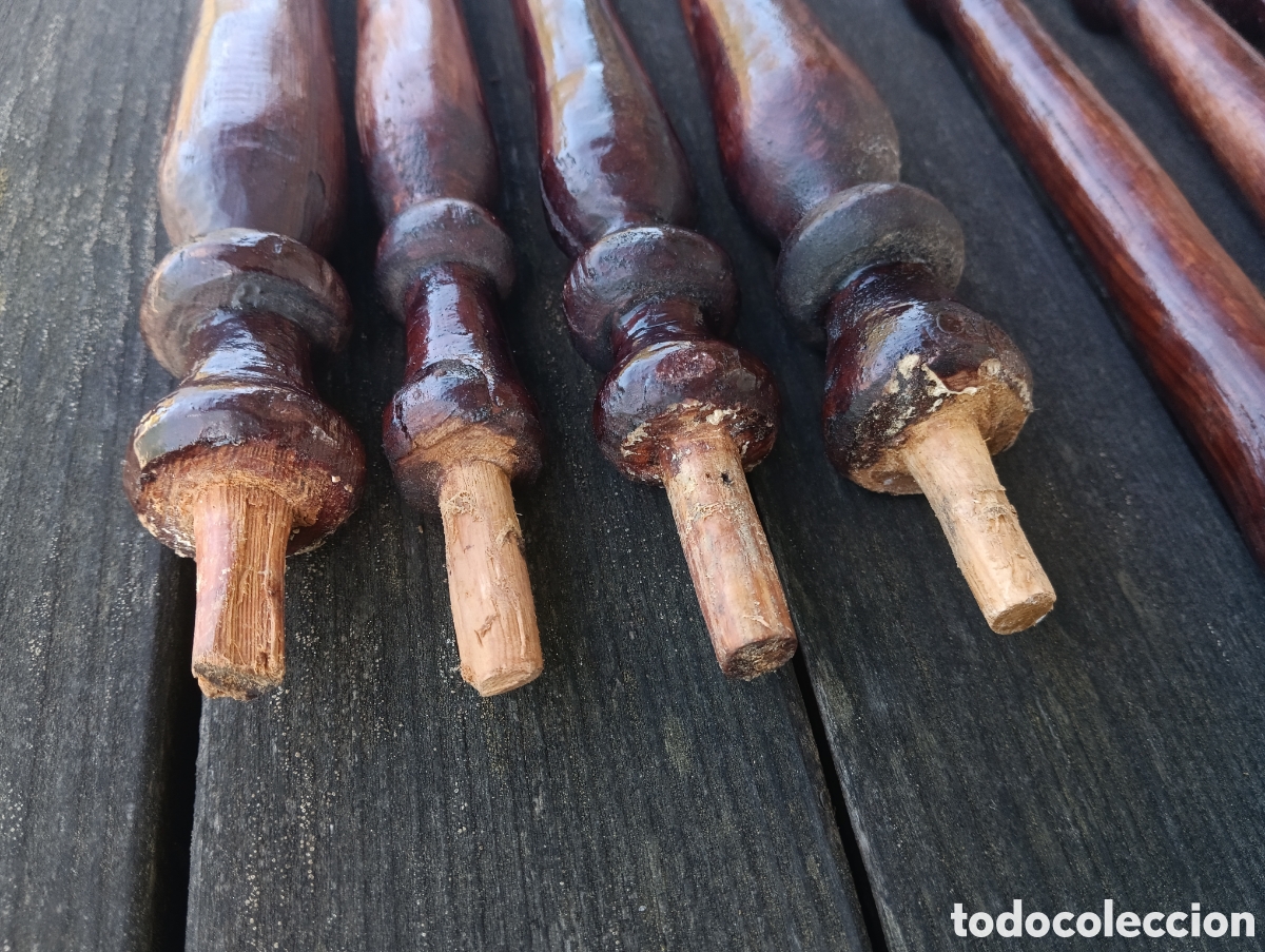 Antig&uuml;edades: BALAUSTRES COLUMNAS REMATES MADERA RESTAURAR MUEBLE. - Foto 4