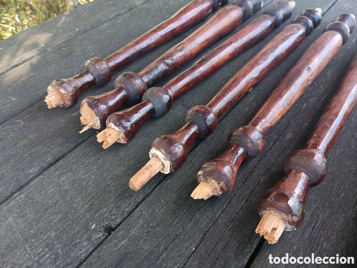 Antig&uuml;edades: BALAUSTRES COLUMNAS REMATES MADERA RESTAURAR MUEBLE. - Foto 6