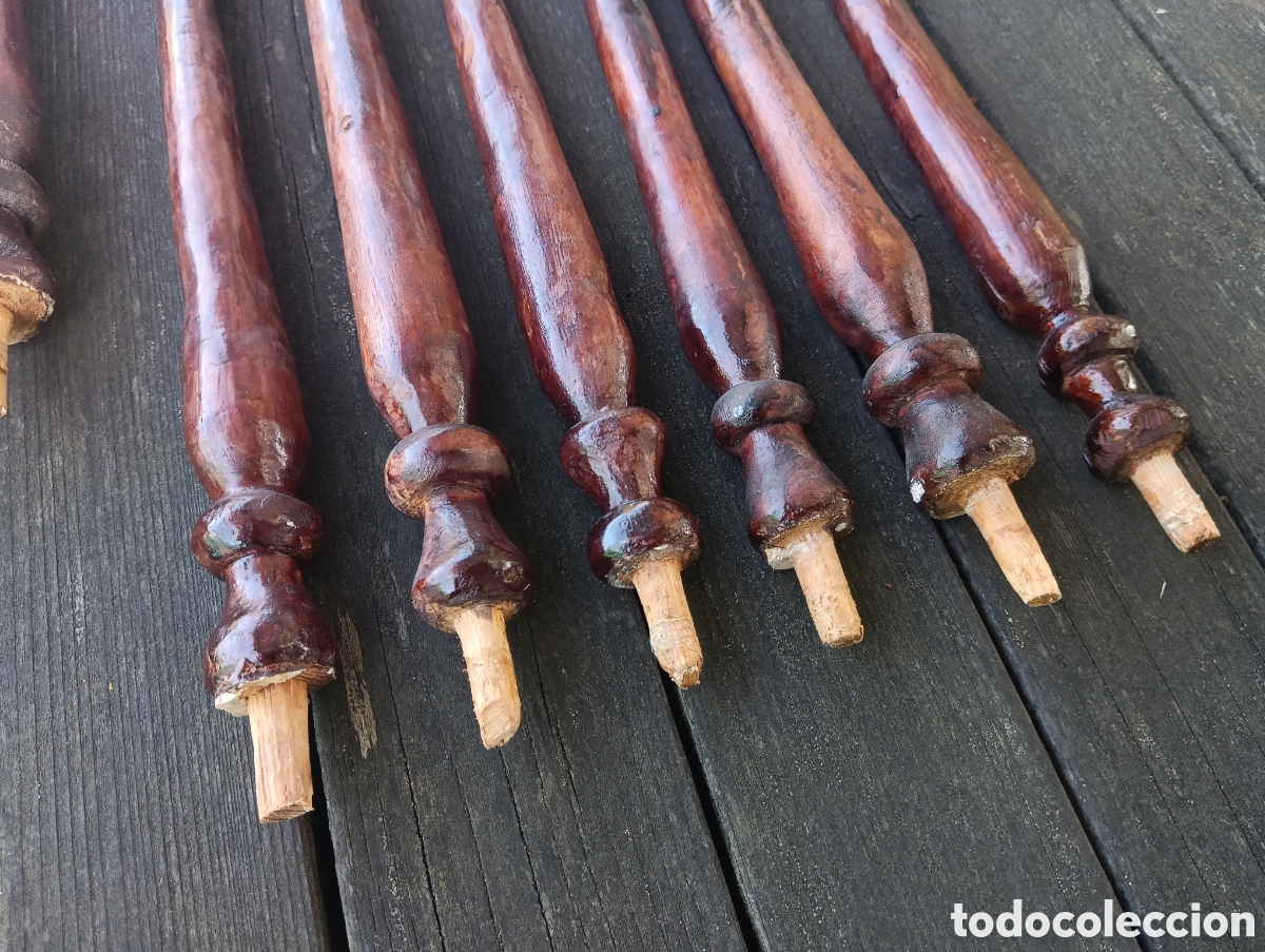 Antig&uuml;edades: BALAUSTRES COLUMNAS REMATES MADERA RESTAURAR MUEBLE. - Foto 7