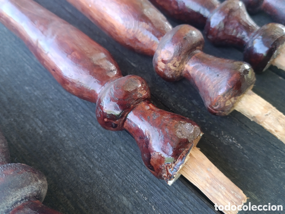 Antig&uuml;edades: BALAUSTRES COLUMNAS REMATES MADERA RESTAURAR MUEBLE. - Foto 8
