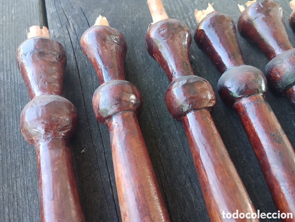 Antig&uuml;edades: BALAUSTRES COLUMNAS REMATES MADERA RESTAURAR MUEBLE. - Foto 12