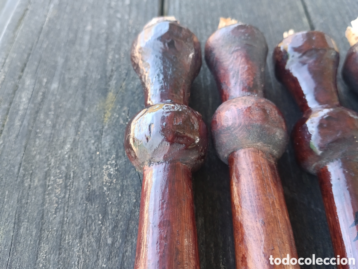 Antig&uuml;edades: BALAUSTRES COLUMNAS REMATES MADERA RESTAURAR MUEBLE. - Foto 13