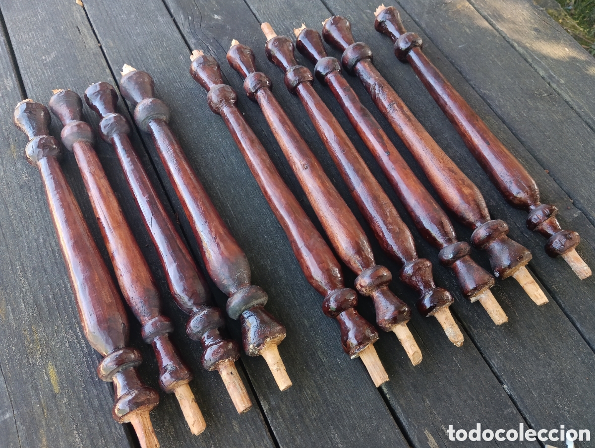 Antig&uuml;edades: BALAUSTRES COLUMNAS REMATES MADERA RESTAURAR MUEBLE. - Foto 16