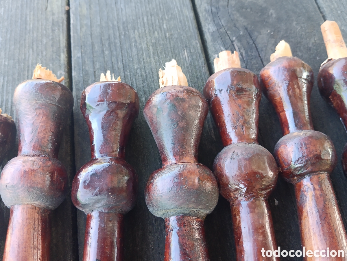 Antig&uuml;edades: BALAUSTRES COLUMNAS REMATES MADERA RESTAURAR MUEBLE. - Foto 17