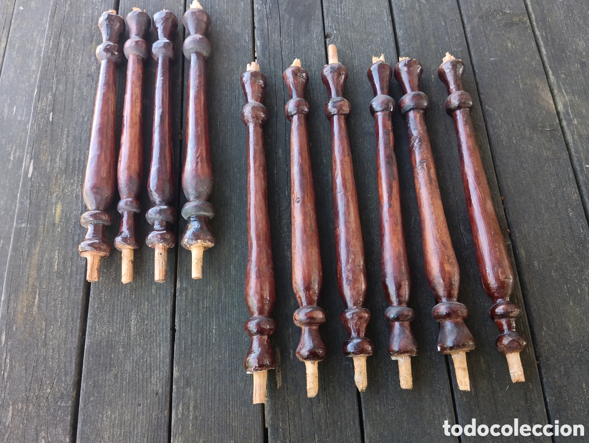 Antig&uuml;edades: BALAUSTRES COLUMNAS REMATES MADERA RESTAURAR MUEBLE. - Foto 1