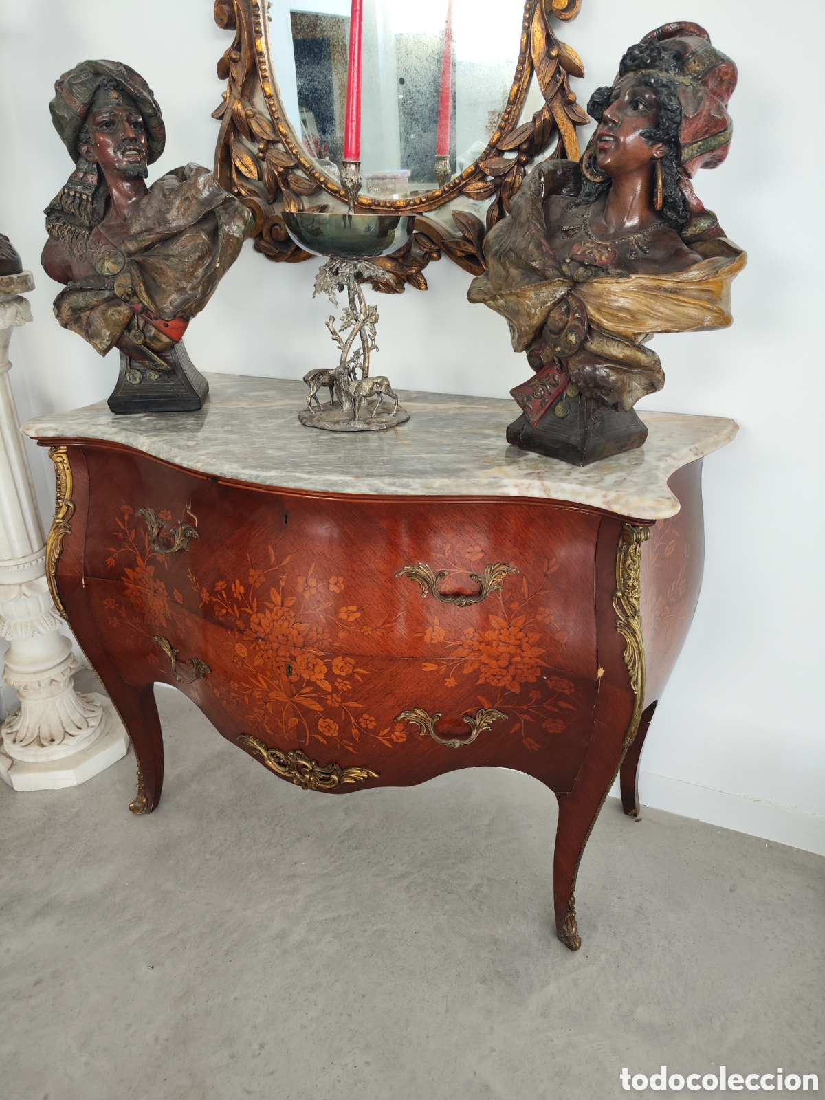 Antig&uuml;edades: C&oacute;moda Luis XV con marqueter&iacute;a y detalles de bronce - Foto 5