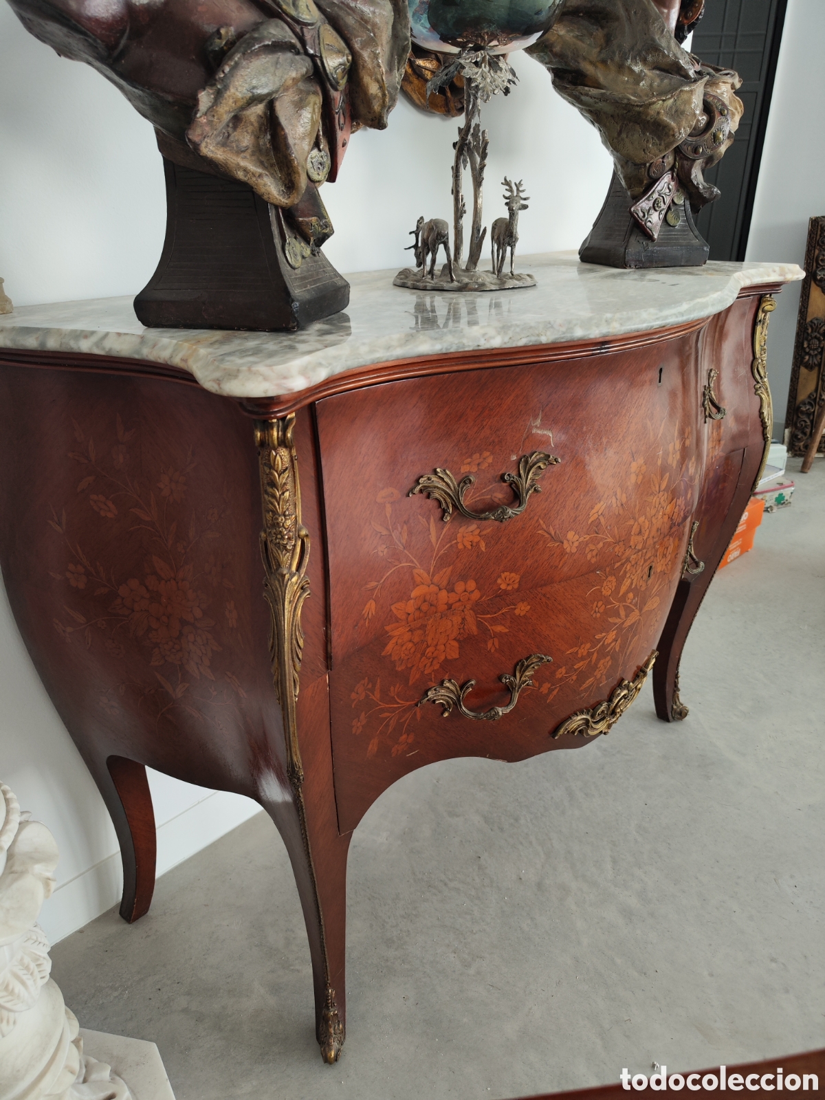 Antig&uuml;edades: C&oacute;moda Luis XV con marqueter&iacute;a y detalles de bronce - Foto 11