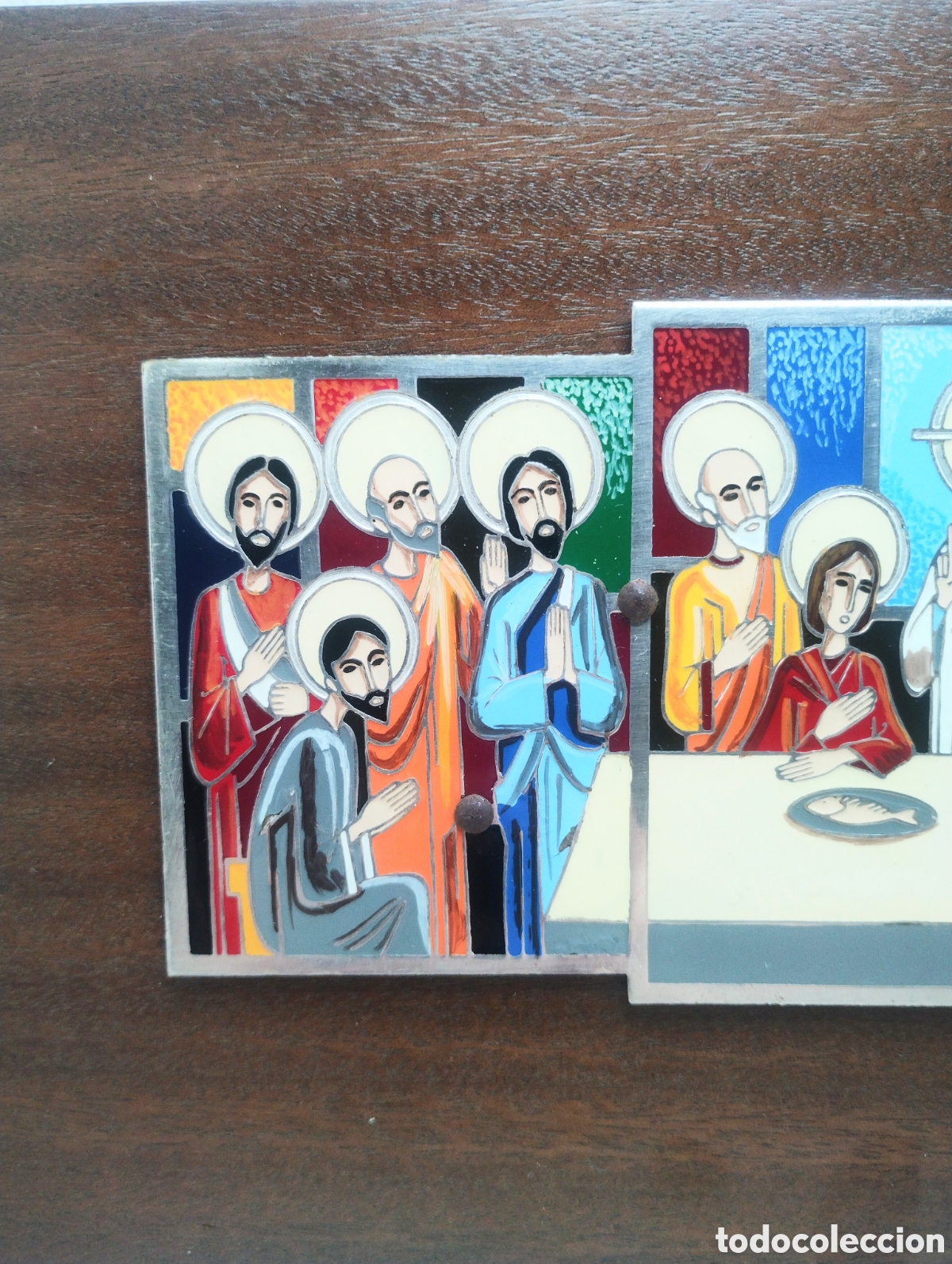 Antig&uuml;edades: Plaf&oacute;n SANTA CENA con esmaltes - Foto 2