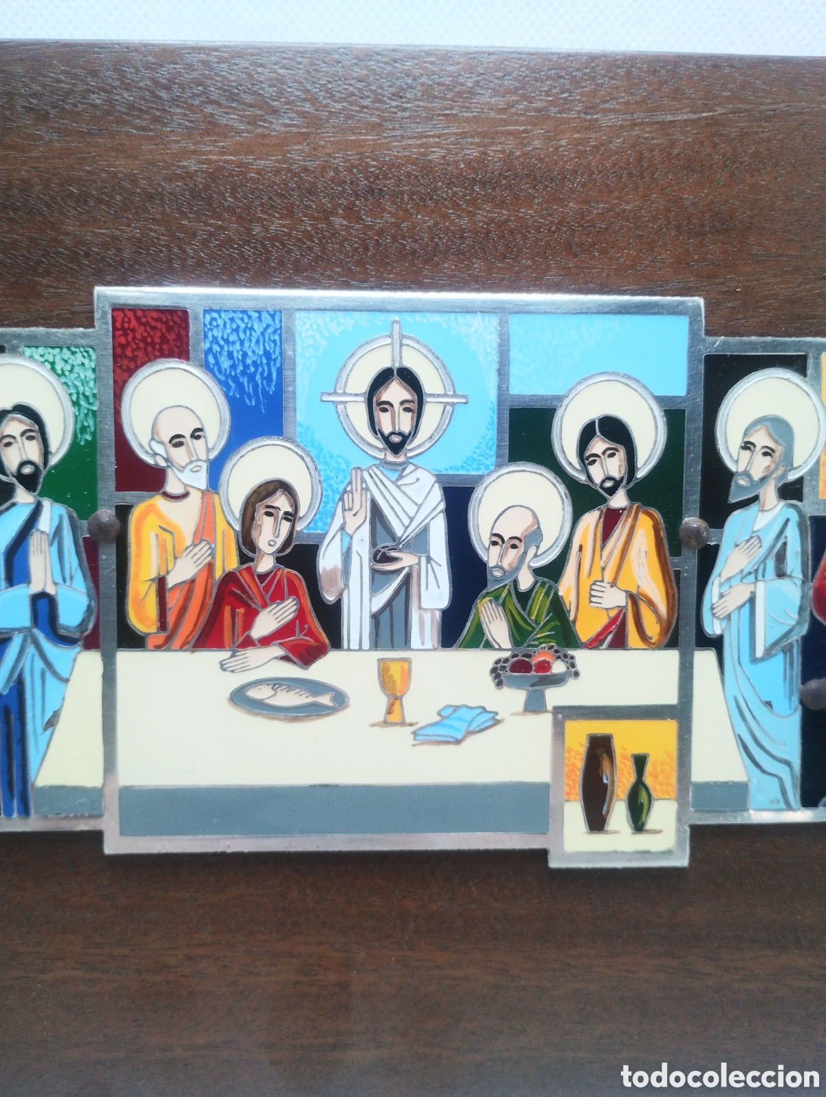Antig&uuml;edades: Plaf&oacute;n SANTA CENA con esmaltes - Foto 3