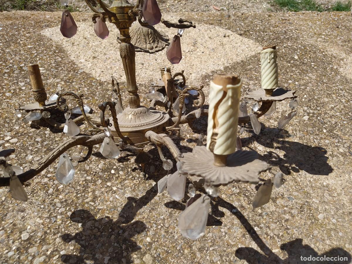 Antig&uuml;edades: Antigua l&aacute;mpara de bronce - Foto 2
