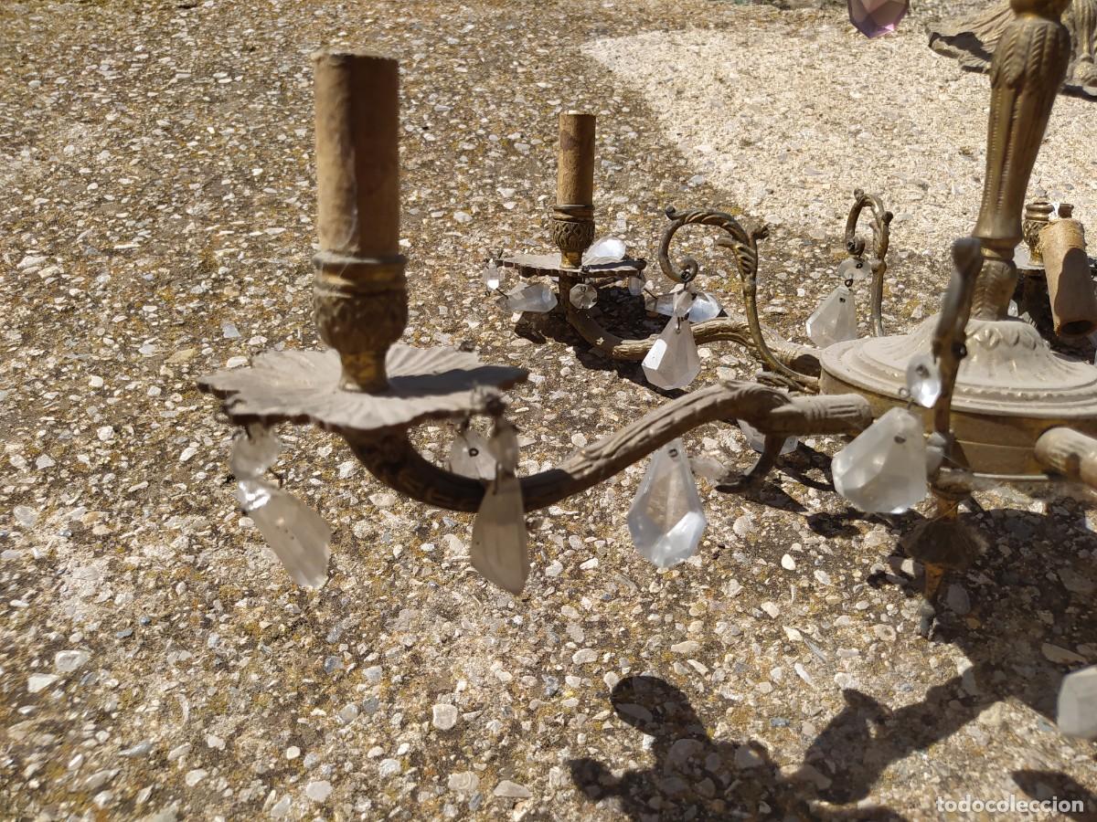 Antig&uuml;edades: Antigua l&aacute;mpara de bronce - Foto 3