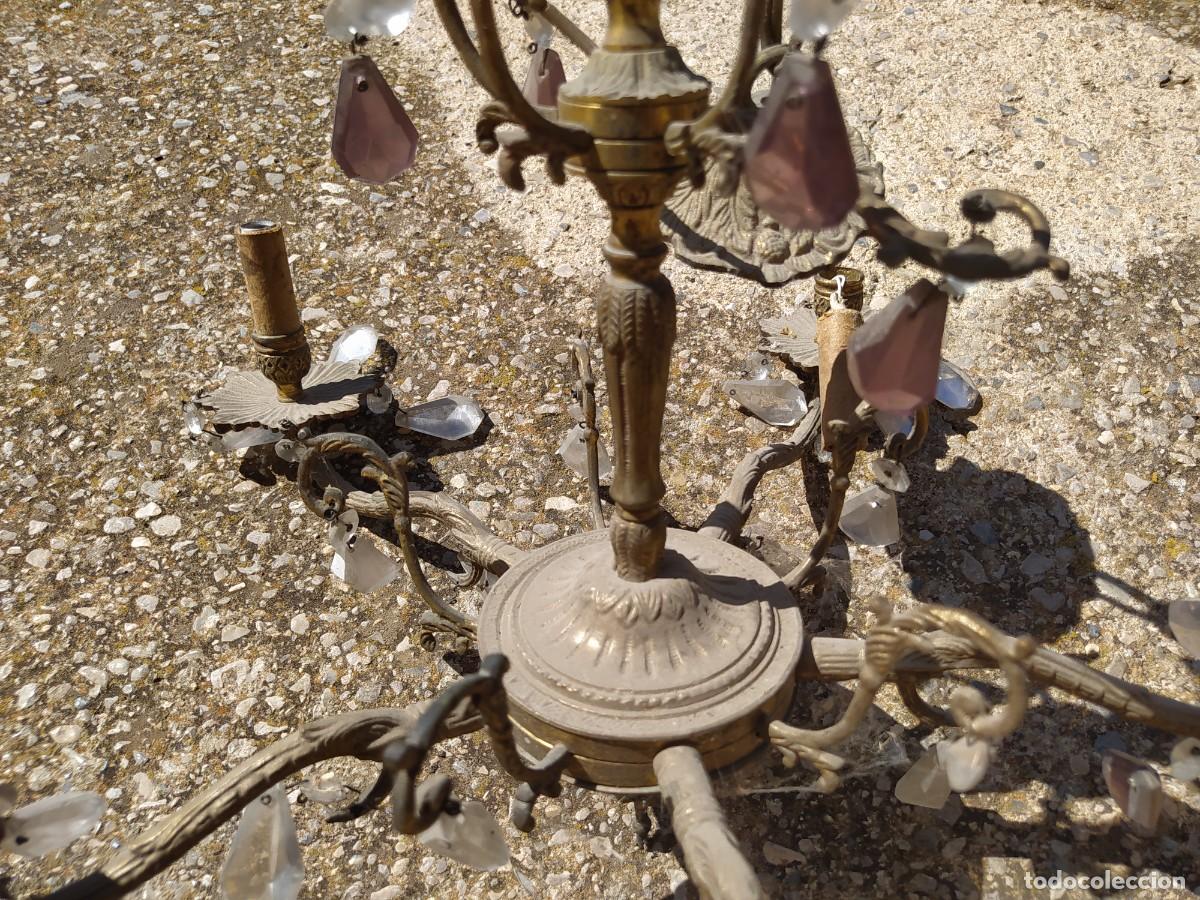 Antig&uuml;edades: Antigua l&aacute;mpara de bronce - Foto 4
