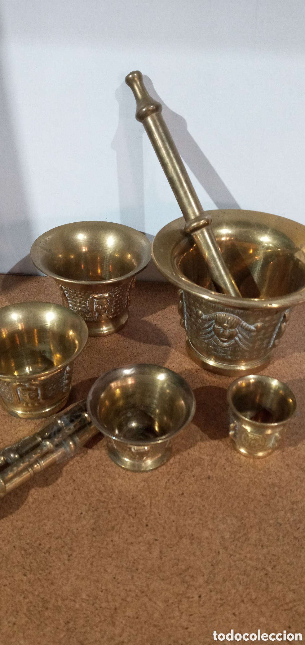 Antig&uuml;edades: LOTE DE 5 ALMIREZ MORTEROS BRONCE CON SUS MAZAS - Foto 2