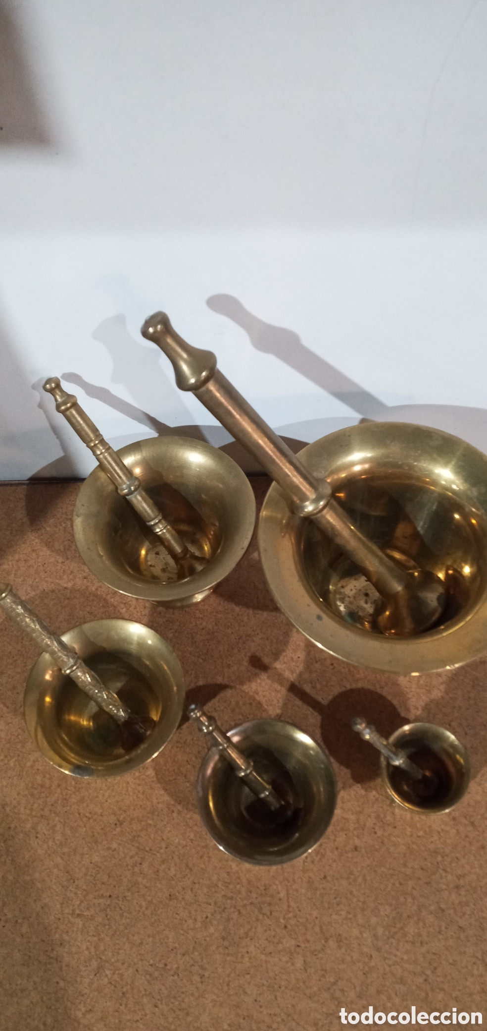 Antig&uuml;edades: LOTE DE 5 ALMIREZ MORTEROS BRONCE CON SUS MAZAS - Foto 10
