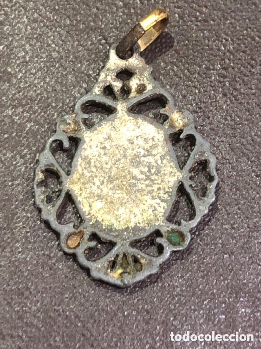 Antig&uuml;edades: Medalla calada con virgen y esmalte (L90) - Foto 2
