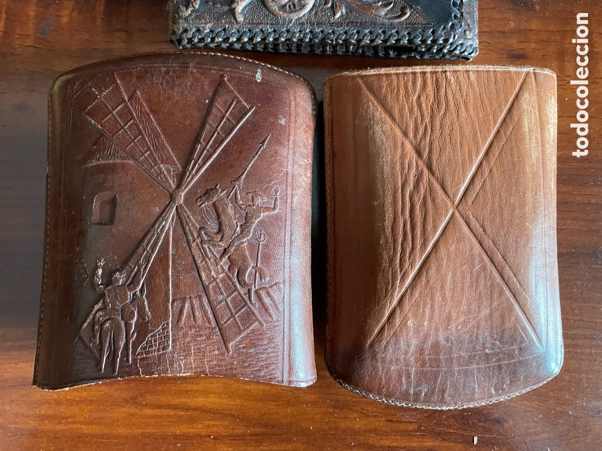 Antig&uuml;edades: Tabaquera,billetera y funda de puros. - Foto 2