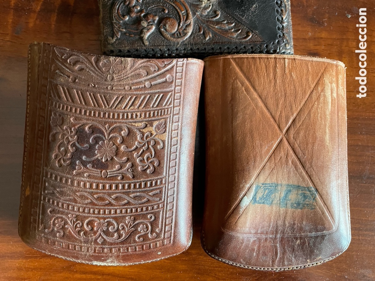 Antig&uuml;edades: Tabaquera,billetera y funda de puros. - Foto 3