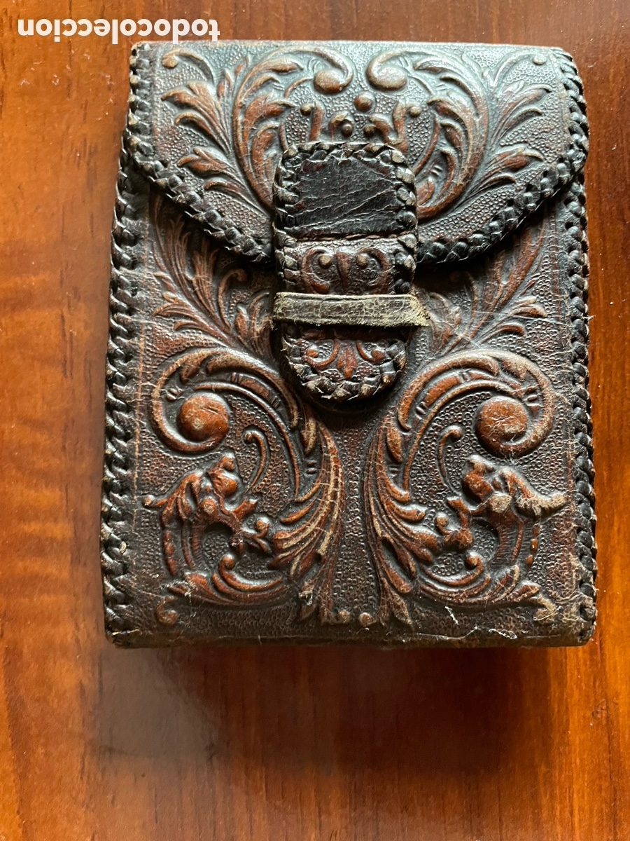 Antig&uuml;edades: Tabaquera,billetera y funda de puros. - Foto 4