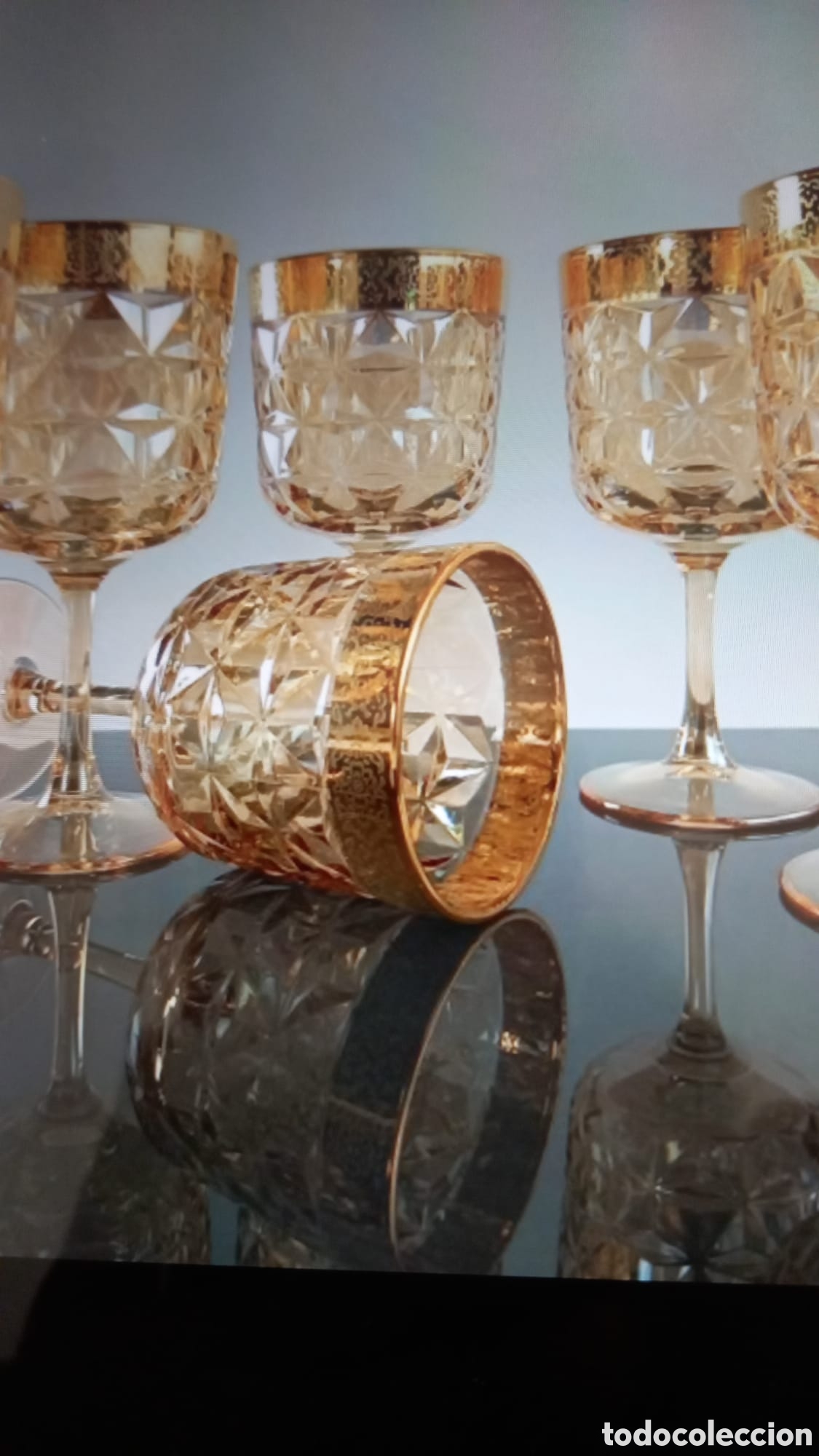 Antig&uuml;edades: Copas de cristal grandes de cristal - Foto 5