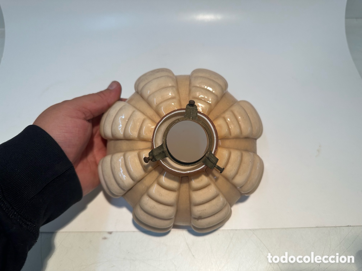 Antig&uuml;edades: ANTIGUA TULIPA OPALINA ART DECO COLOR SALMON. - Foto 4