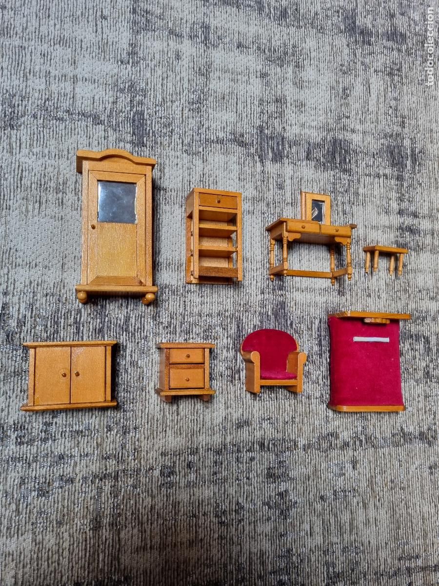 Antig&uuml;edades: SET MINI-MUEBLES MADERA - Foto 4