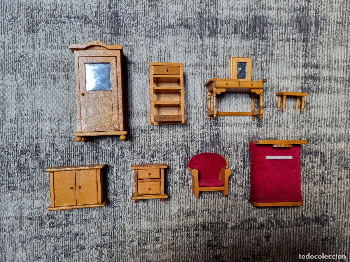 Antig&uuml;edades: SET MINI-MUEBLES MADERA - Foto 7