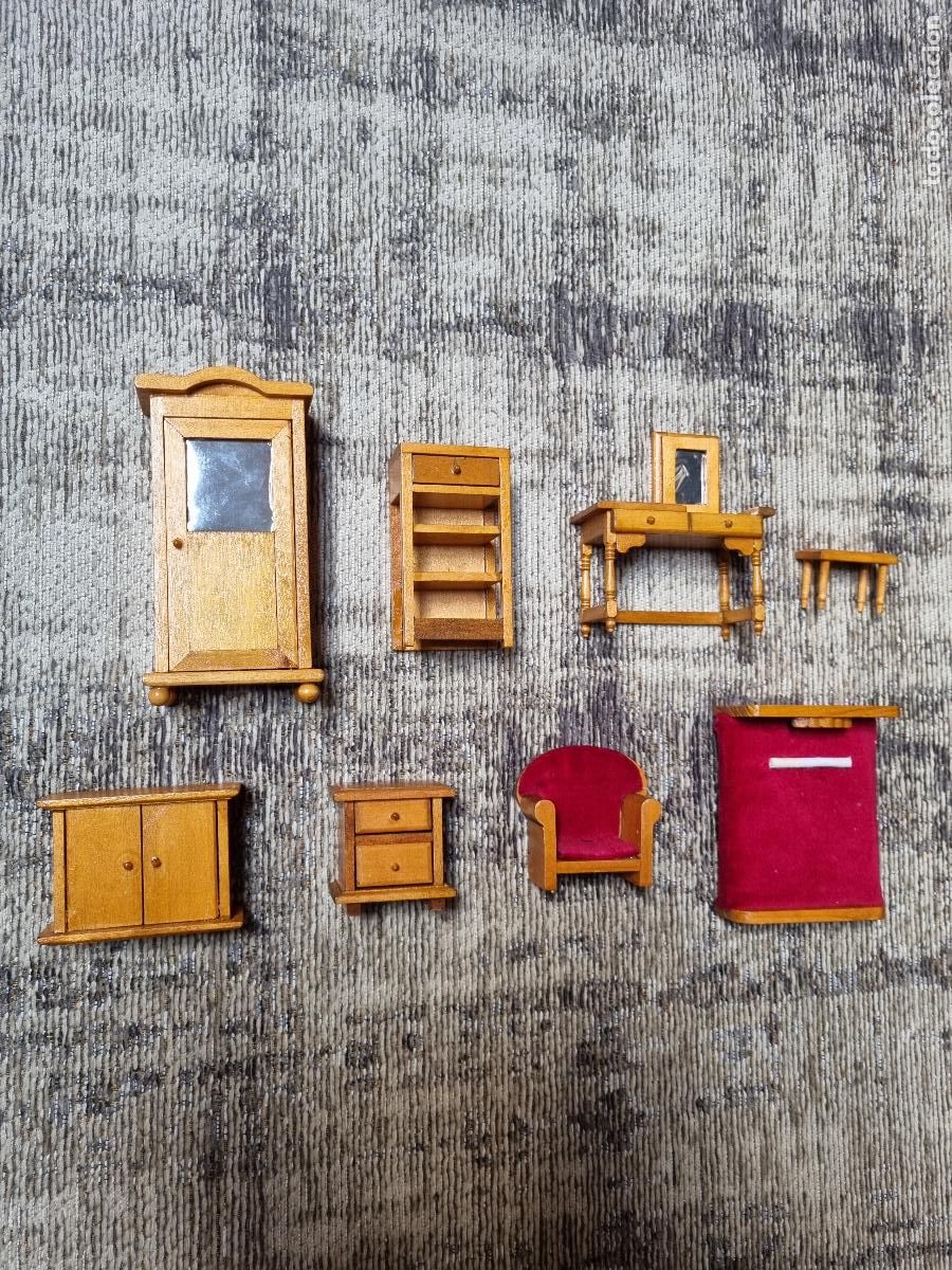 Antig&uuml;edades: SET MINI-MUEBLES MADERA - Foto 9