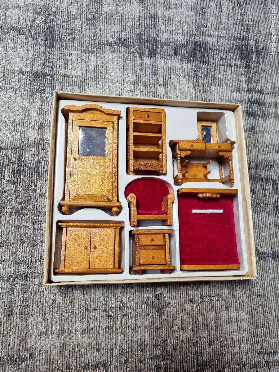 Antig&uuml;edades: SET MINI-MUEBLES MADERA - Foto 8