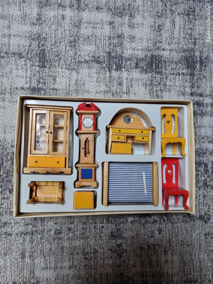Antig&uuml;edades: SET MINI-MUEBLES MADERA - Foto 2