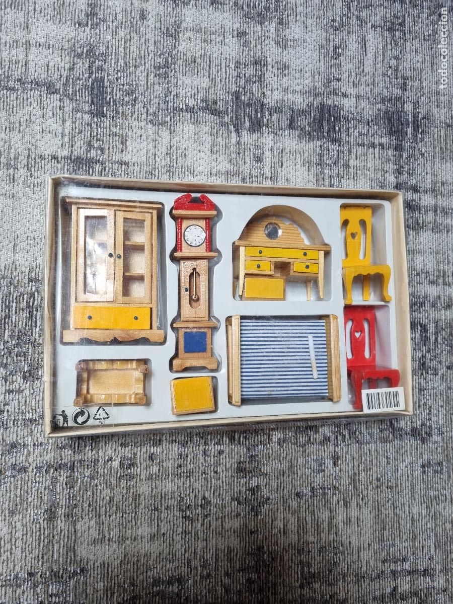 Antig&uuml;edades: SET MINI-MUEBLES MADERA - Foto 3
