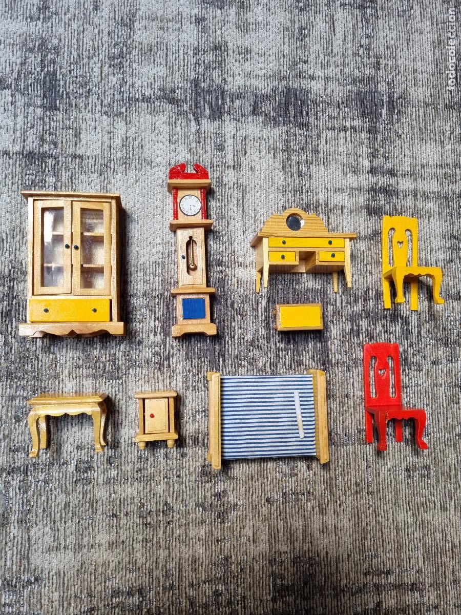 Antig&uuml;edades: SET MINI-MUEBLES MADERA - Foto 4