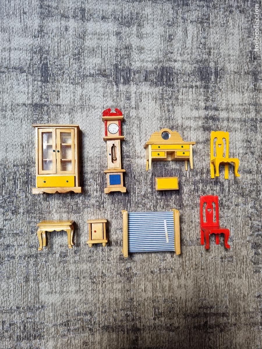 Antig&uuml;edades: SET MINI-MUEBLES MADERA - Foto 7
