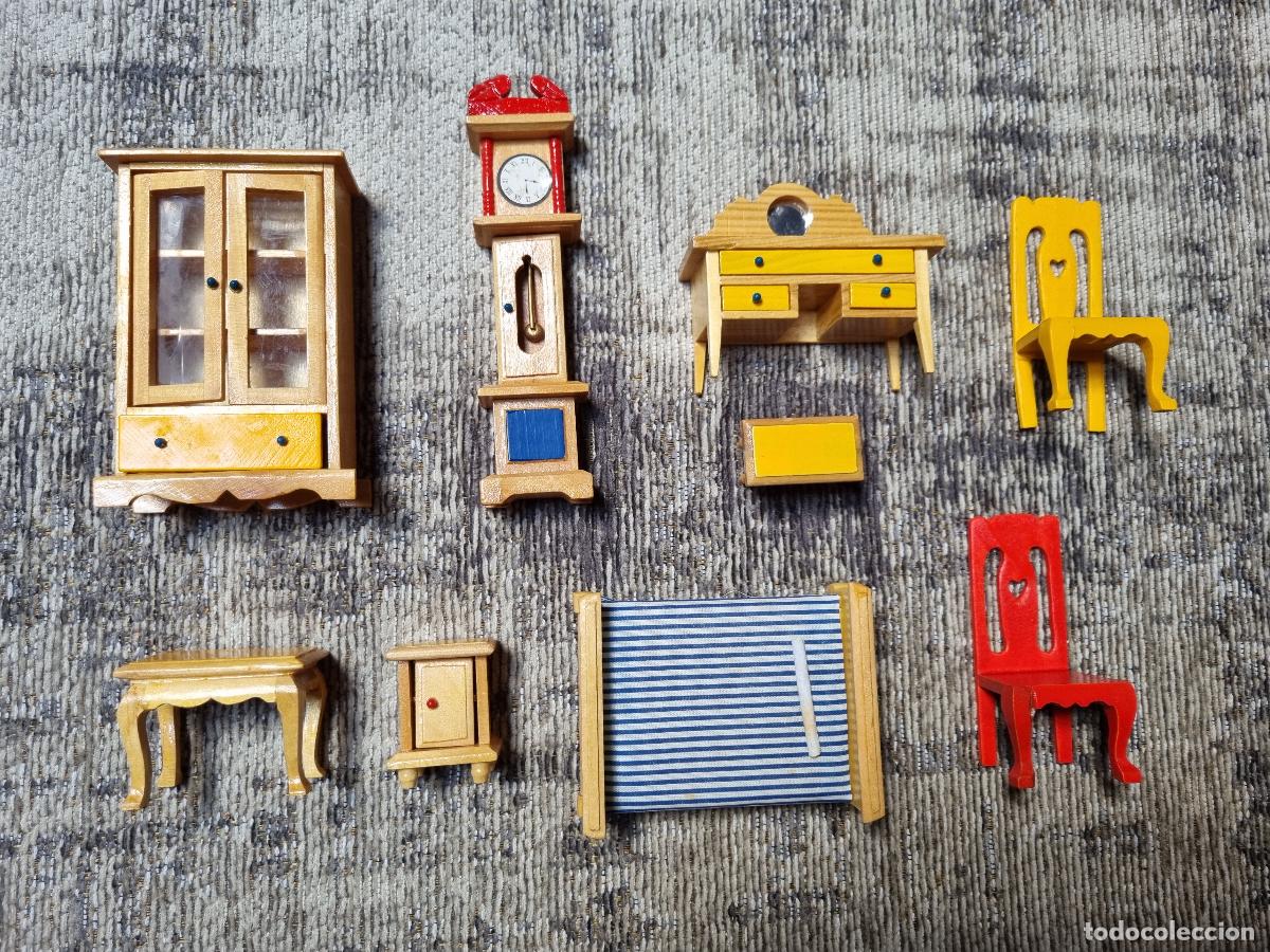 Antig&uuml;edades: SET MINI-MUEBLES MADERA - Foto 9