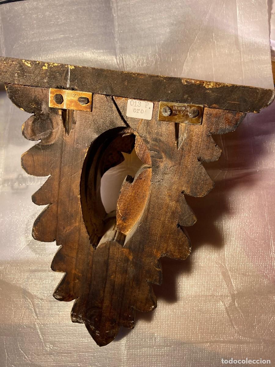 Antig&uuml;edades: LOTE 2 MENSULAS de MADERA CON PAN DE ORO. - Foto 10