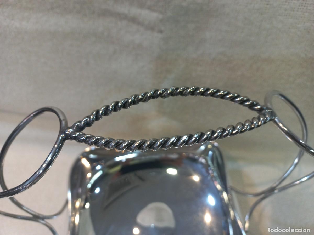 Antig&uuml;edades: CESTA-CENTRO 30cm (alpaca plateada) &uml;ALOSA&uml; cuadrangular - Foto 5