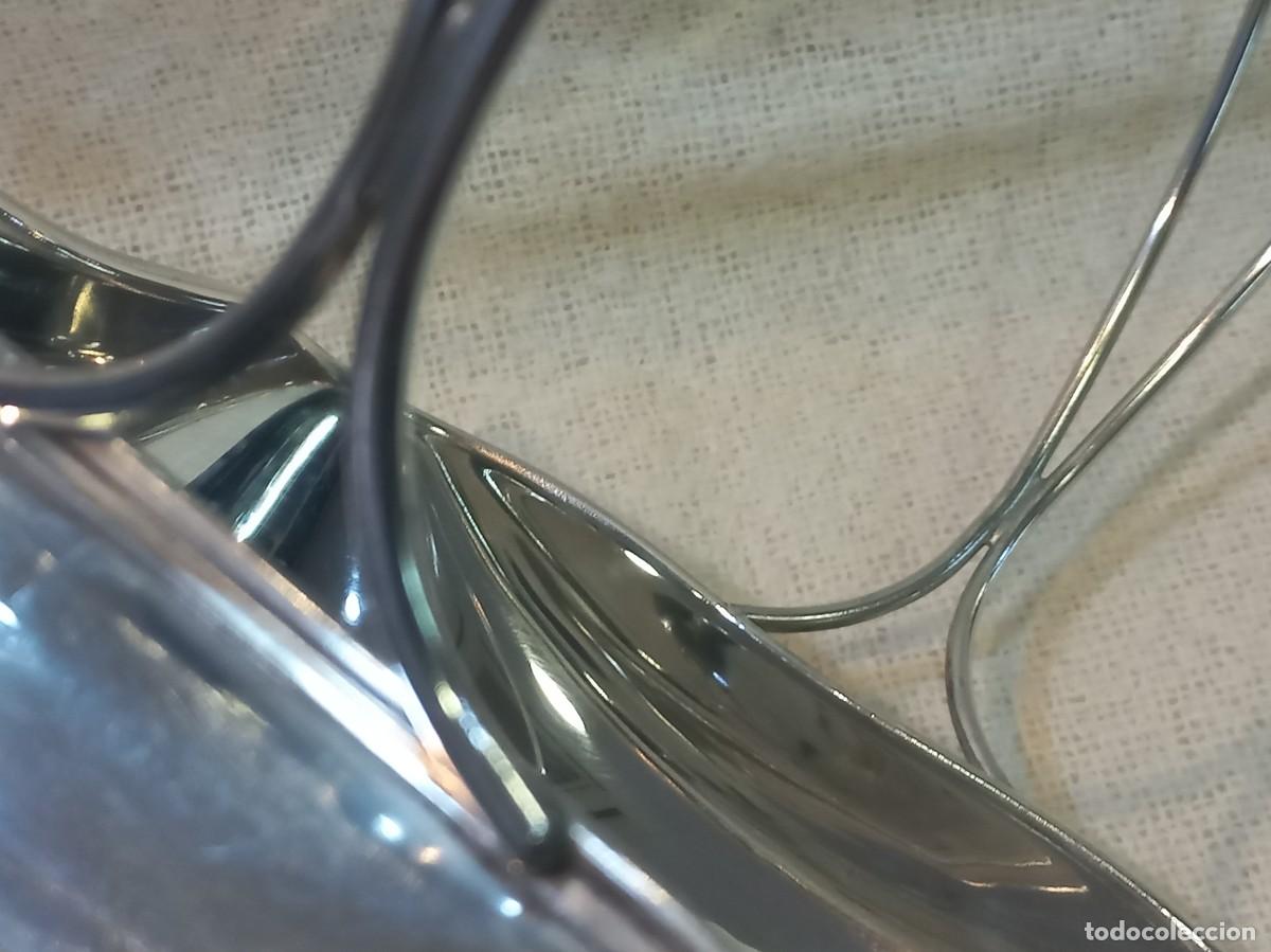 Antig&uuml;edades: CESTA-CENTRO 30cm (alpaca plateada) &uml;ALOSA&uml; cuadrangular - Foto 7