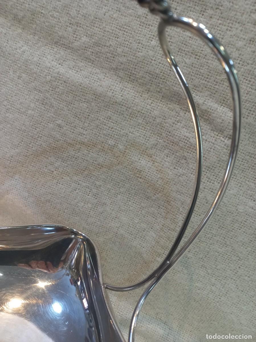 Antig&uuml;edades: CESTA-CENTRO 30cm (alpaca plateada) &uml;ALOSA&uml; cuadrangular - Foto 8