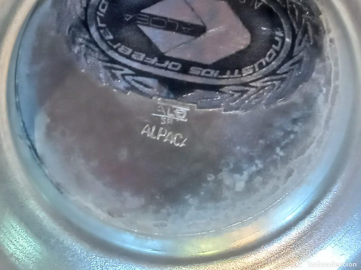 Antig&uuml;edades: CESTA-CENTRO 30cm (alpaca plateada) &uml;ALOSA&uml; cuadrangular - Foto 14