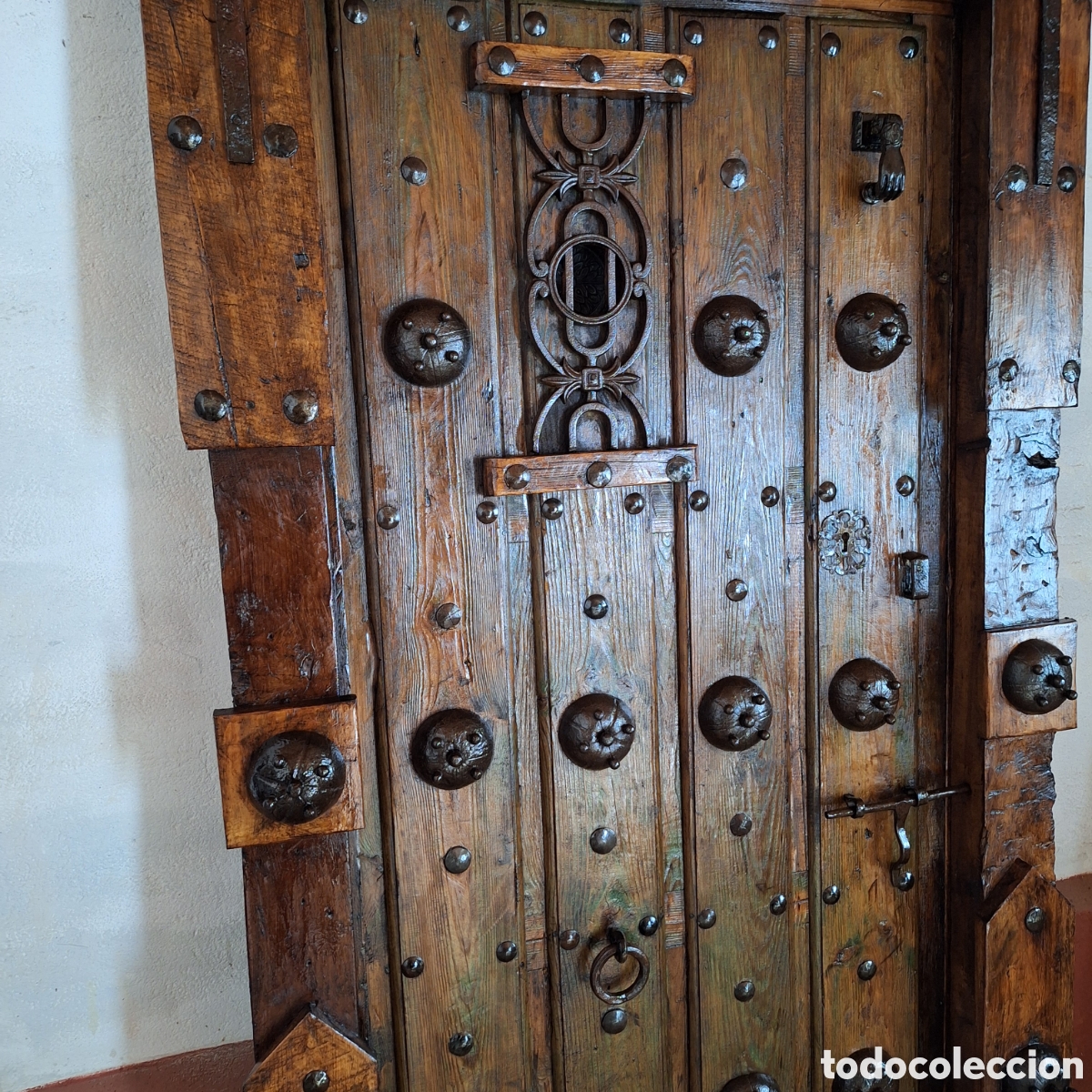 Antig&uuml;edades: Puerta antig&uuml;a de madera y forja - Foto 5