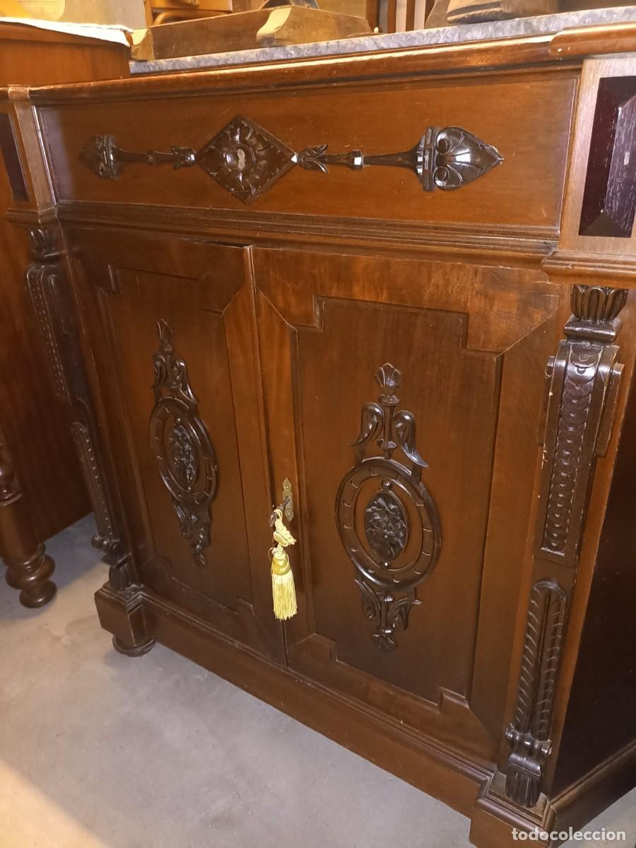 Antig&uuml;edades: ANTIGUO ENTREDOS EN MADERA DE CAOBA- RESTAURADO - Foto 1