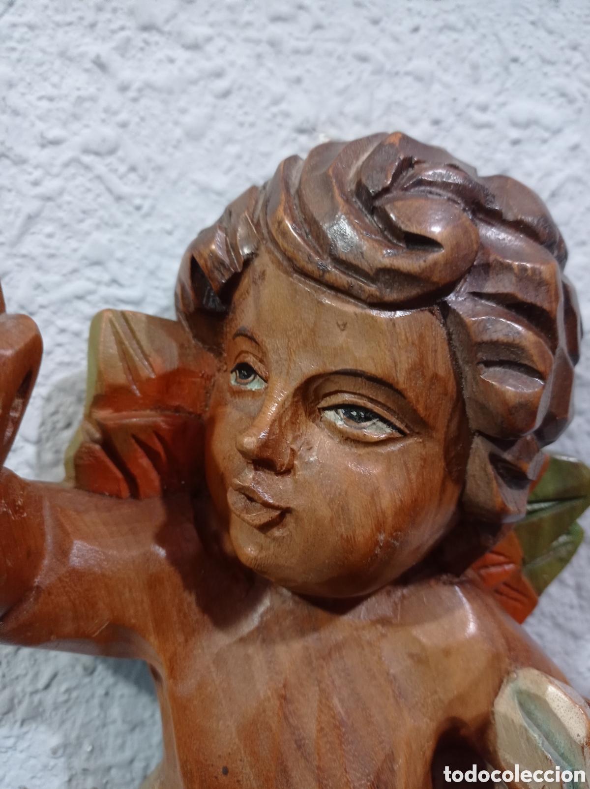 Antig&uuml;edades: &Aacute;ngeles de madera tallada - Foto 5
