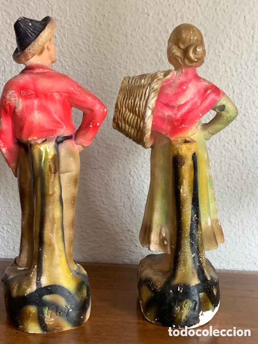 Antig&uuml;edades: PAREJA DE FIGURAS POPULARES - Foto 2
