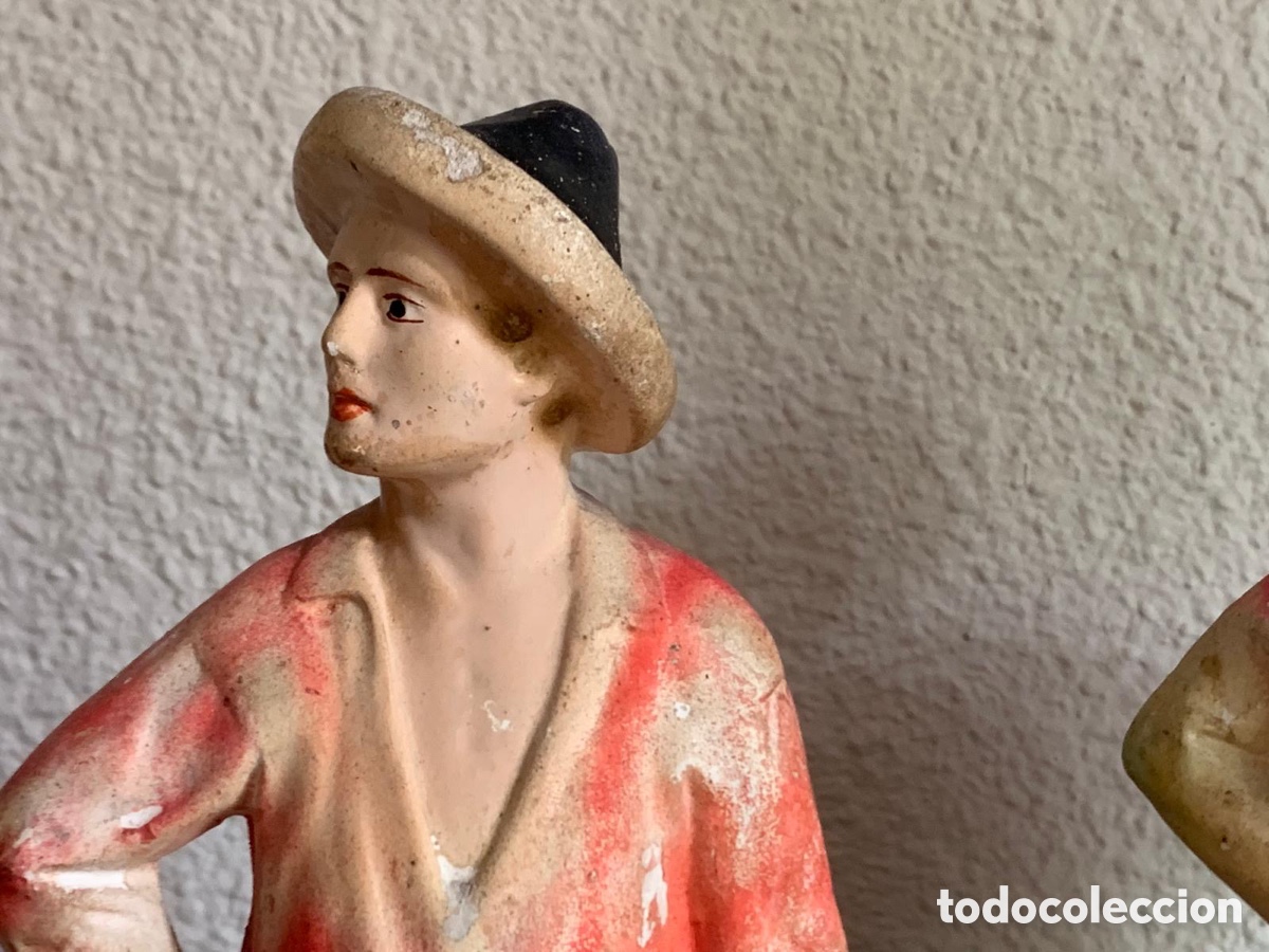 Antig&uuml;edades: PAREJA DE FIGURAS POPULARES - Foto 3