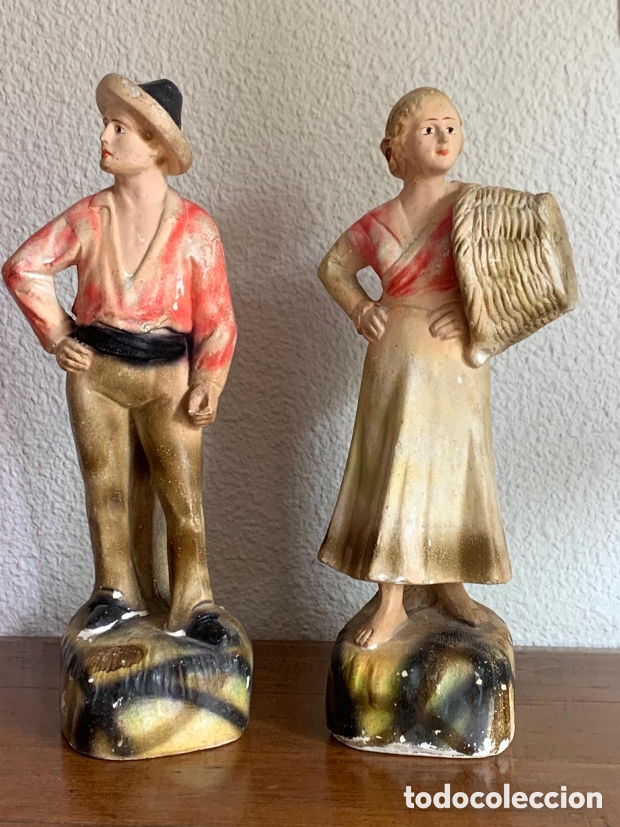 Antig&uuml;edades: PAREJA DE FIGURAS POPULARES - Foto 1