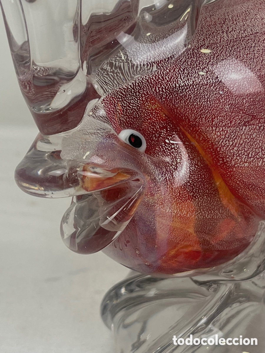 Antig&uuml;edades: GRAN PEZ DE CRISTAL DE MURANO - 33 CM - Foto 3